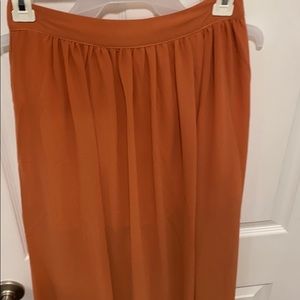 Sheer burnt orange skirt